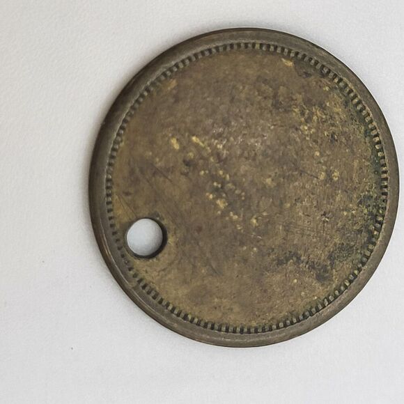 Brass Tag Number 5 Coin Vintage - Picture 2 of 2
